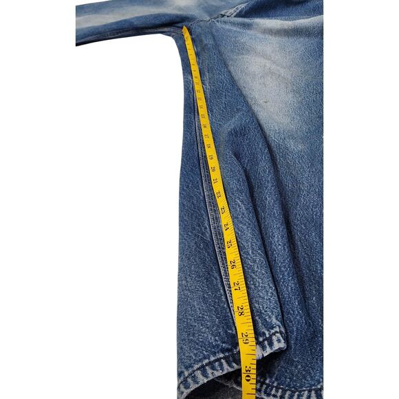 Oshkosh B'Gosh Mens Vintage Denim Bib Overalls Size 40X30 Blue Jean Destroyed - Picture 15 of 16